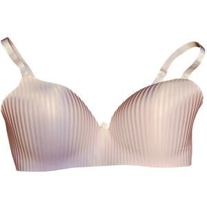 Victoria's Secret pink striped t-shirt lightly lined wireless bra